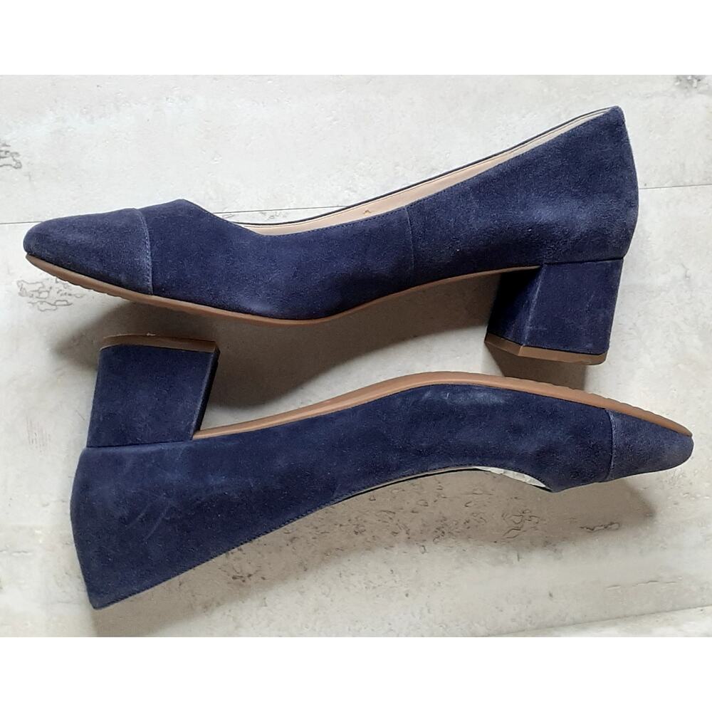 Ladies Cole Haan The Go To Pump Grand OS Suede Blue Pumps Size 10.5 - Picture 5 of 9